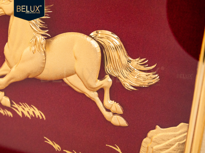 Tranh Ngựa dát vàng 24k&nbsp;25x30cm